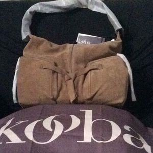Kooba Farrah NWT gorgeous suede shoulder bag- taupe. Lightweight beauty :)